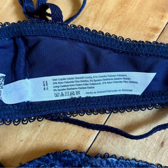 FREE PEOPLE Intimately Navy & Purple Bralette Size SMALL - Picture 7 of 7